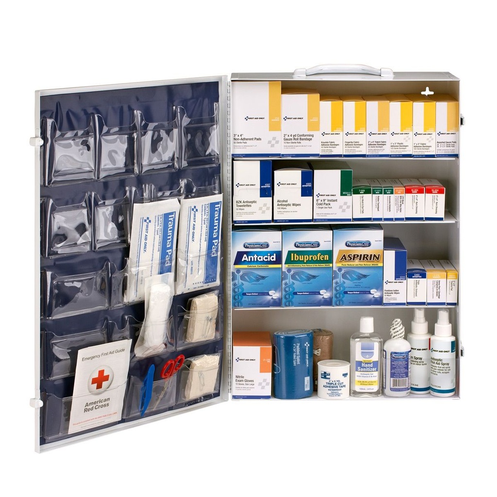 First Aid Only 4 Shelf ANSI Class B+ Metal First Aid Cabinet with Medications