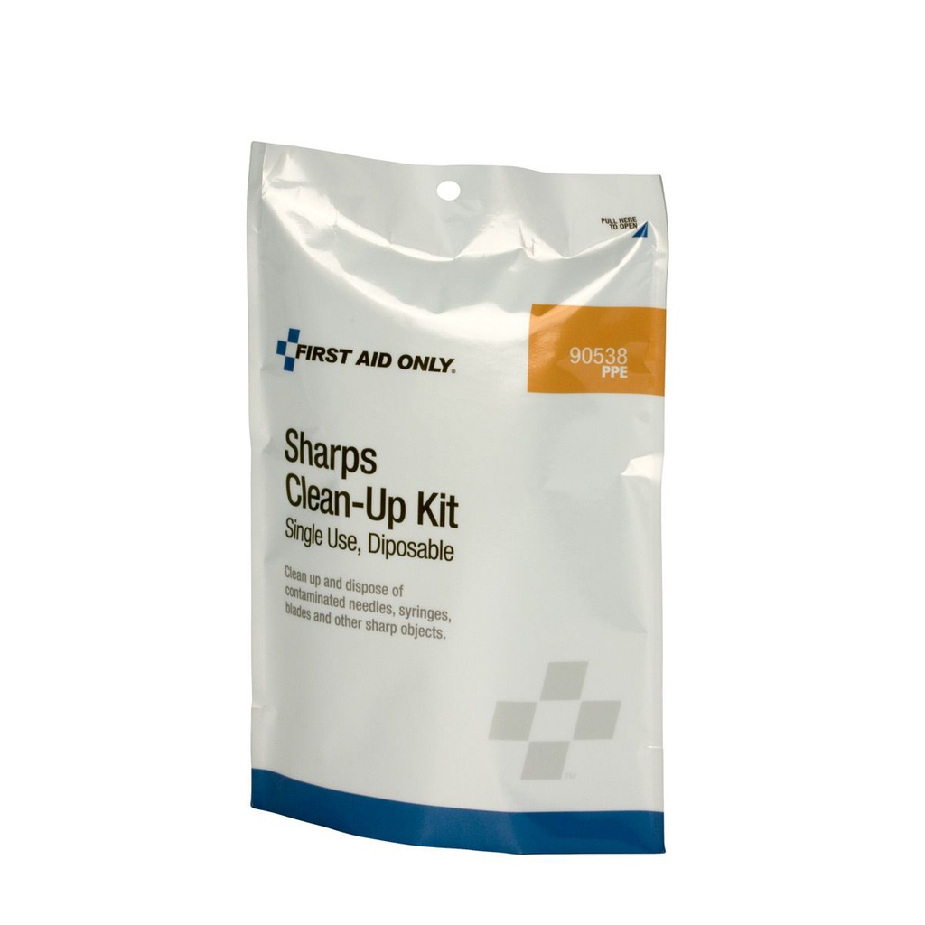 First Aid Only Sharps Disposable Clean Up Kit