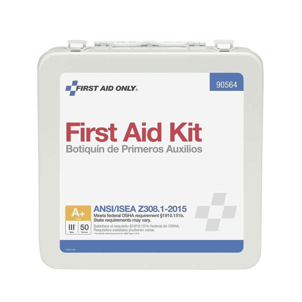 First Aid Only 50 Person ANSI Class A+ Bulk First Aid Kit with Metal Case