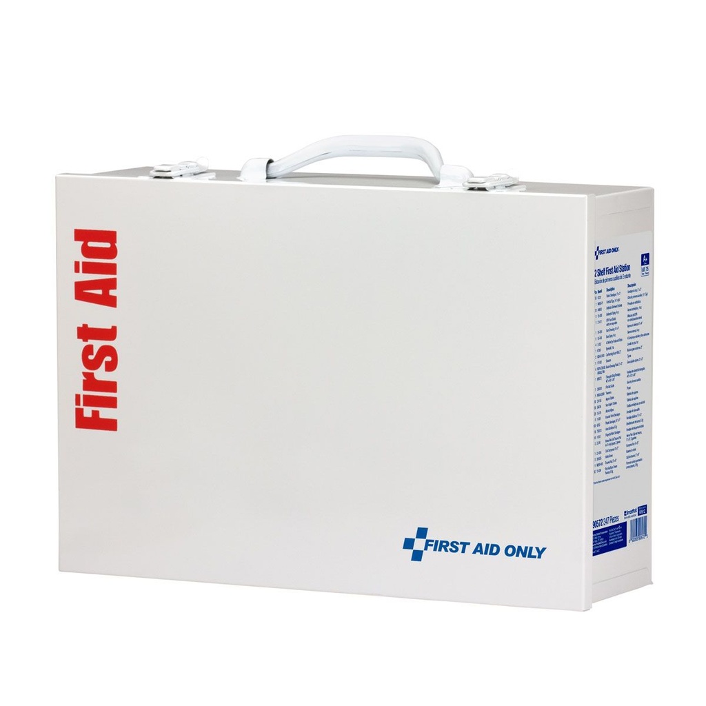 First Aid Only 2 Shelf ANSI Class A+ Metal First Aid Cabinet with Medications