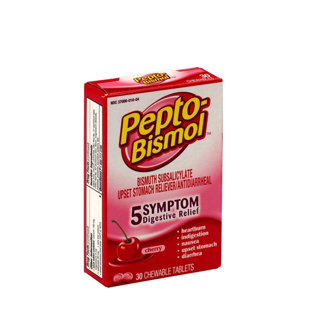 First Aid Only 262 mg Pepto Bismol Chewable Tablet, 30/Box