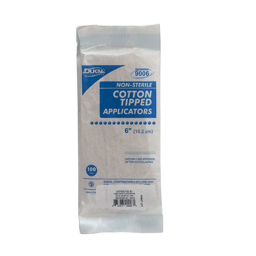 First Aid Only 6 inch Cotton Tipped Applicator, 100/Bag