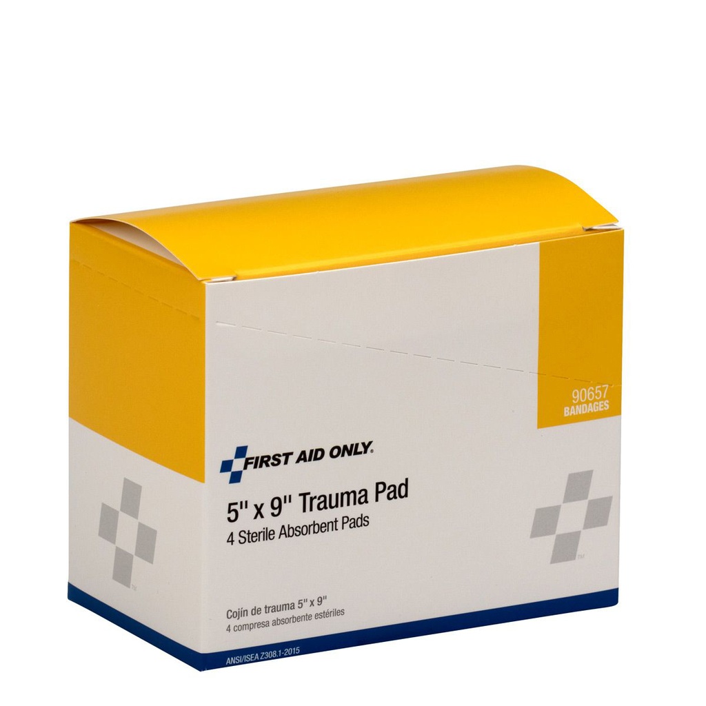 First Aid Only 5 inch x 9 inch Trauma Pad, 4/Box