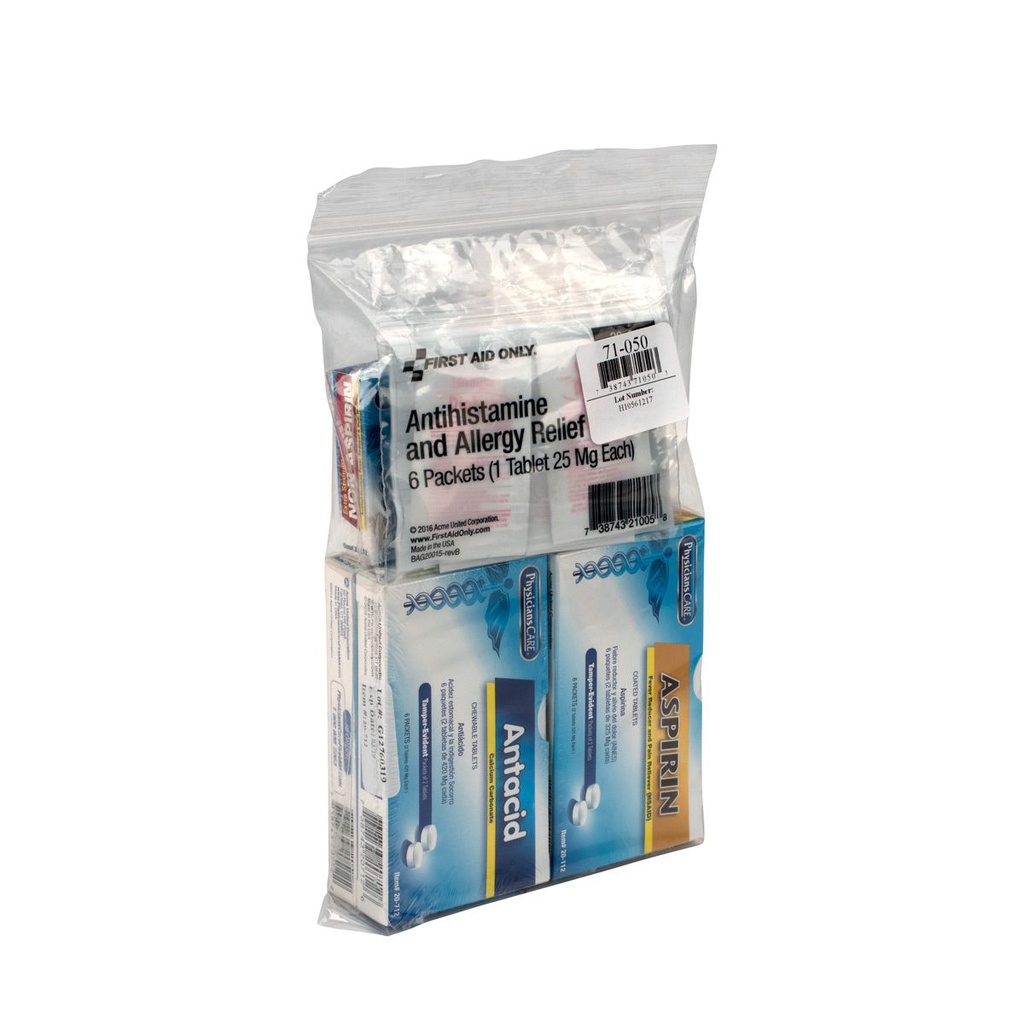 First Aid Only 72 Piece Necessary Medications First Aid Triage Kit with Plastic Bag