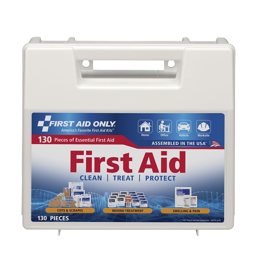 First Aid Only 130 Piece Home and Office First Aid Kit with Plastic Case