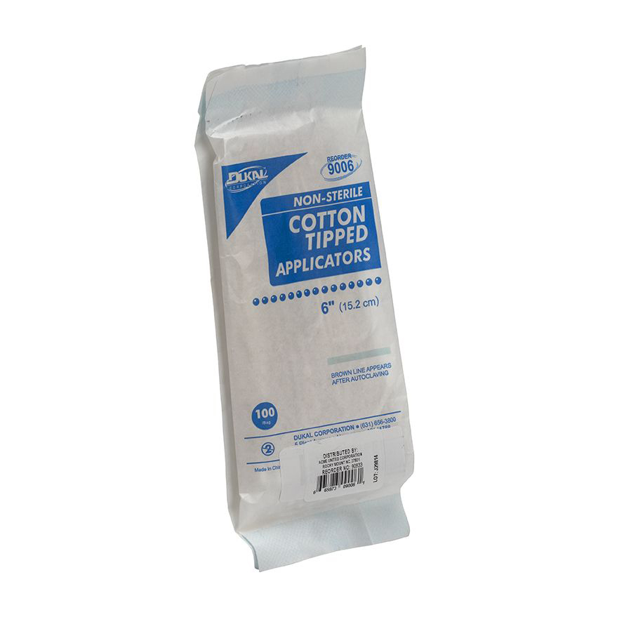 First Aid Only 6 inch Cotton Tipped Applicator, 100/Bag