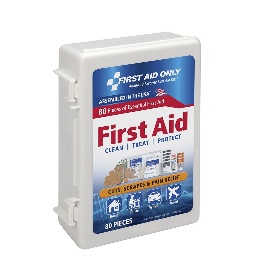 First Aid Only 80 Piece Home and Office First Aid Kit with Plastic Case