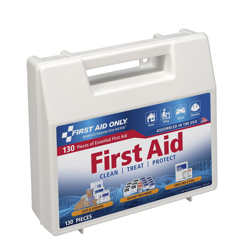 First Aid Only 130 Piece Home and Office First Aid Kit with Plastic Case