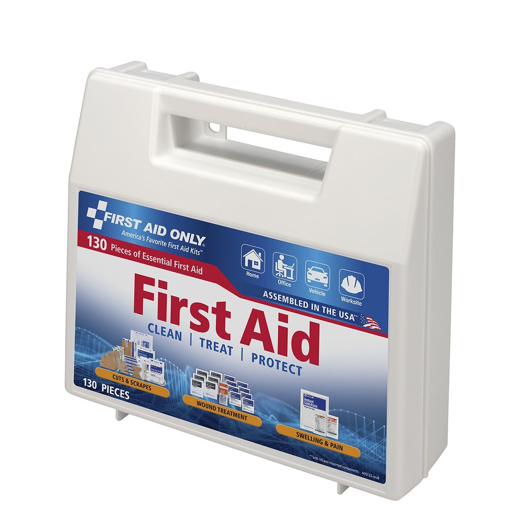 First Aid Only 130 Piece Home and Office First Aid Kit with Plastic Case