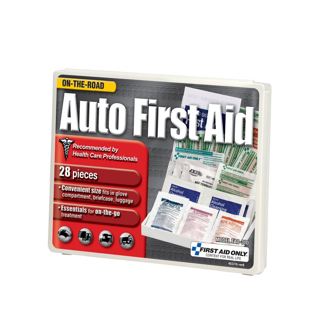 First Aid Only 27 Piece Auto First Aid Kit with Plastic Case