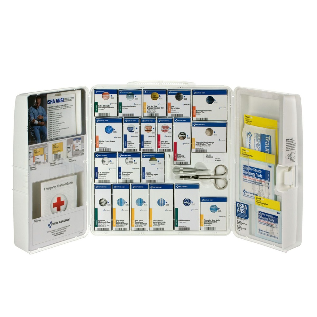 First Aid Only SmartCompliance 50 Person Large Plastic First Aid Food Service Cabinet with Medications