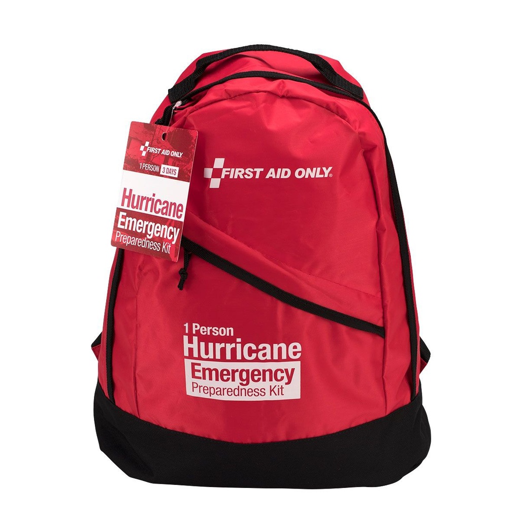First Aid Only 1 Person Emergency Preparedness Hurricane Kit with Backpack