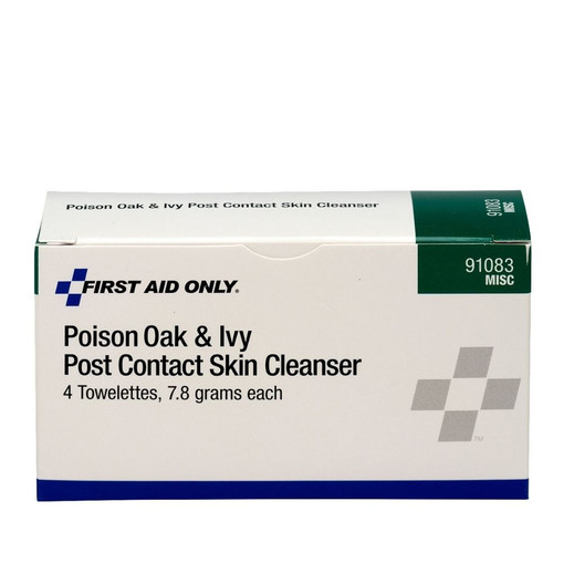 First Aid Only IvyX Poison Oak and Ivy Post-Contact Cleanser Towelette, 4/Box