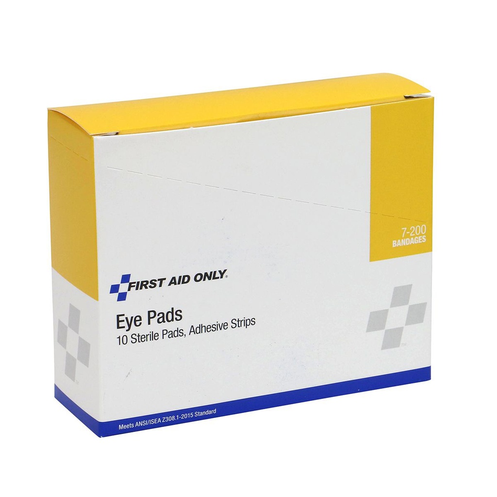 First Aid Only Sterile Eye Pad and Adhesive Fastening Strip, 10/Box