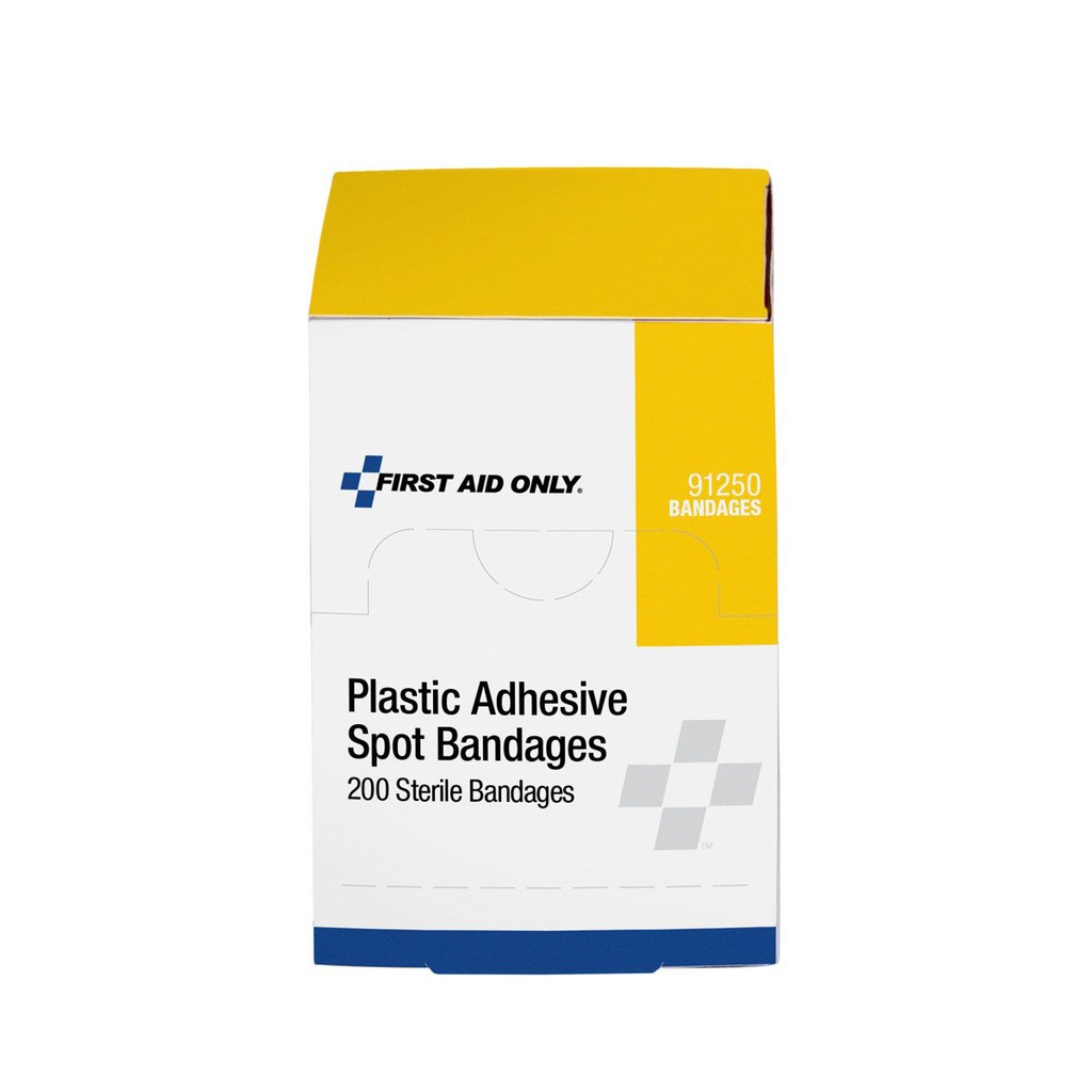 First Aid Only Adhesive Plastic Spot Bandage, 200/Box