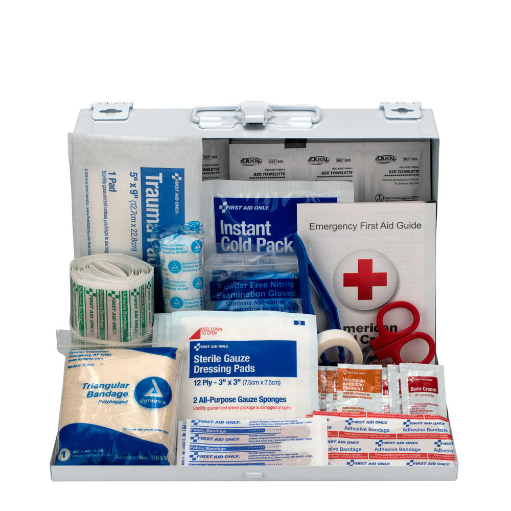 First Aid Only Weatherproof 25 Person ANSI Contractor's Bulk First Aid Kit with Metal Case