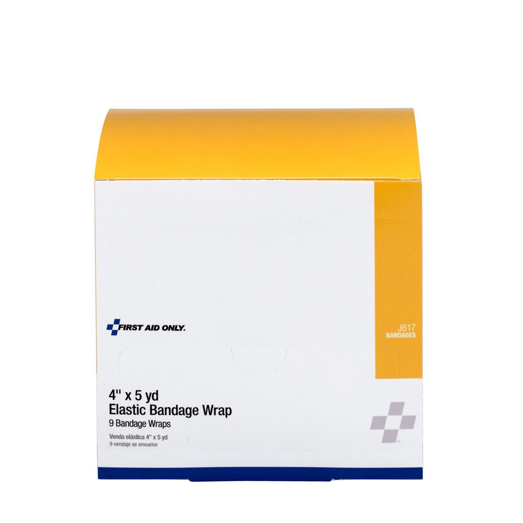 First Aid Only 4 inch x 5 Yd. Elastic Bandage Wrap, 9/Box
