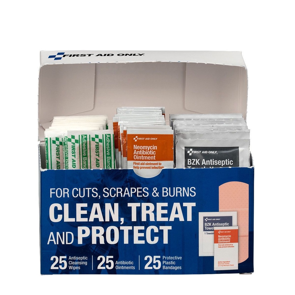 First Aid Only Clean Treat and Protect Wound Care Kit