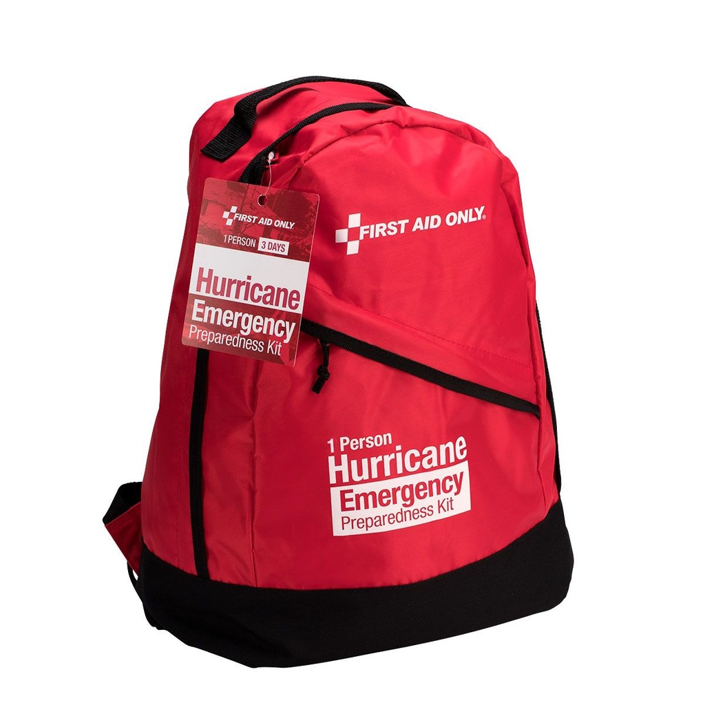 First Aid Only 1 Person Emergency Preparedness Hurricane Kit with Backpack