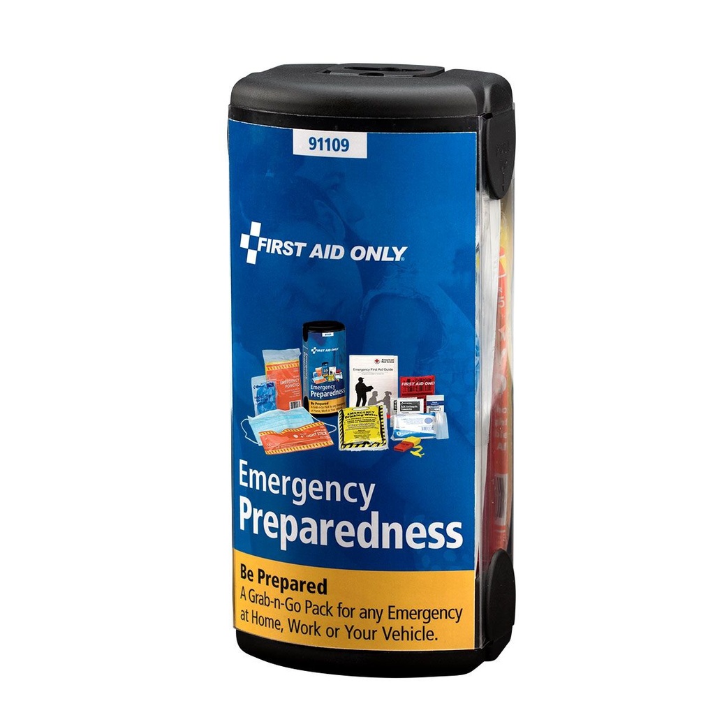 First Aid Only Grab-And-Go Emergency Preparedness Kit with Plastic Pod
