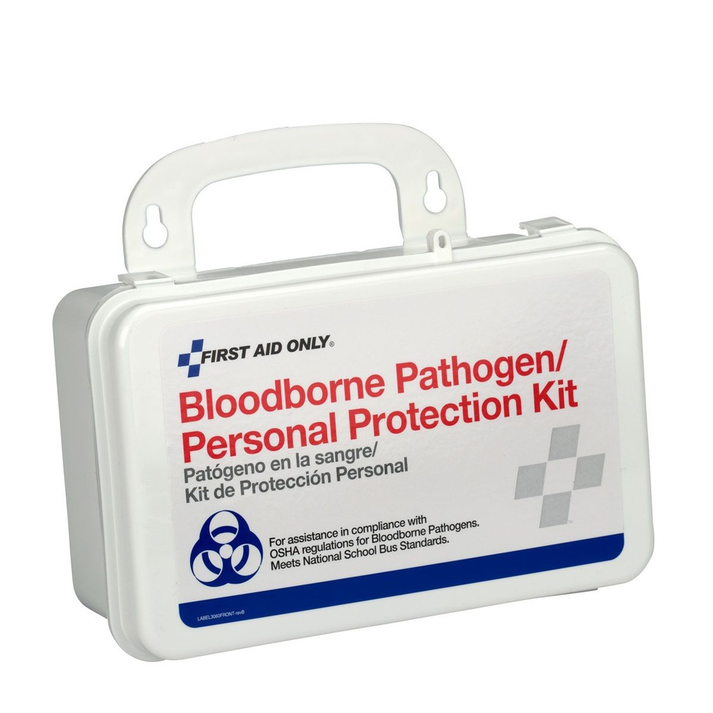 First Aid Only Bloodborne Pathogen (BBP) Unitized Spill Clean Up Kit with CPR and Plastic Case