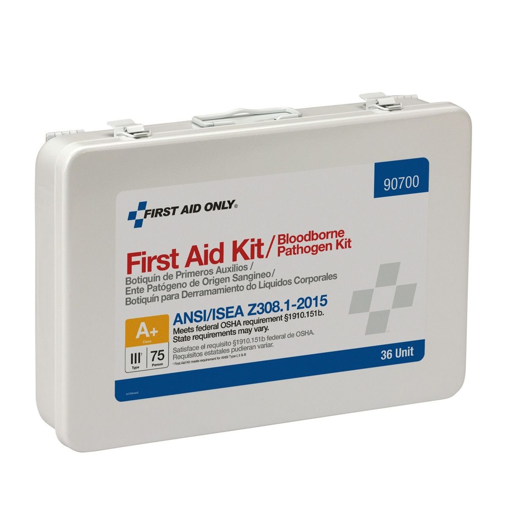 First Aid Only 75 Person Unitized Class A+ First Aid Kit with BBP Pack and Metal Case