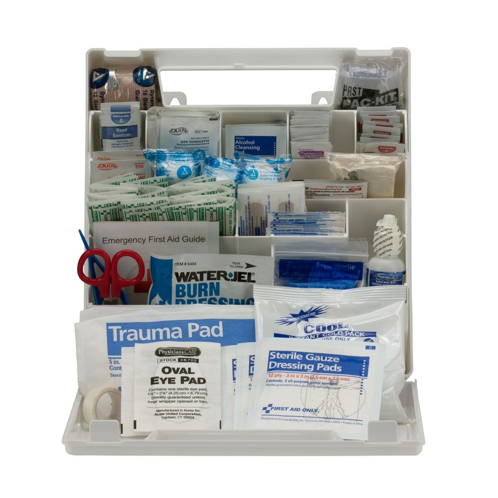 First Aid Only 50 Person Weatherproof ANSI Class A+ Bulk First Aid Kit with Plastic Case & Dividers
