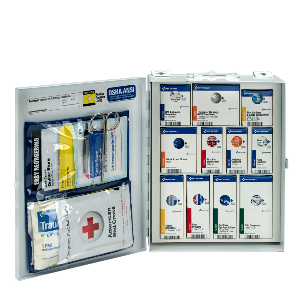 First Aid Only SmartCompliance Medium General Business First Aid Kit with Metal Cabinet