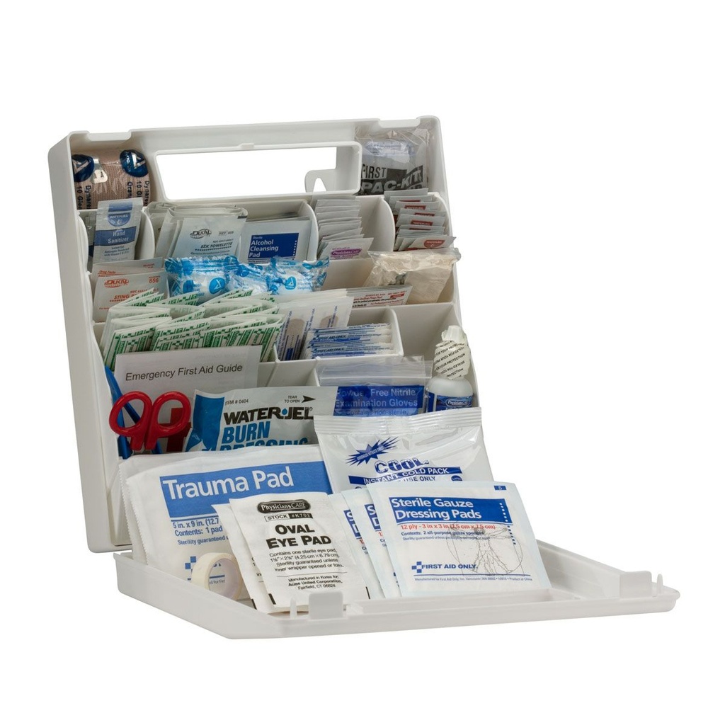 First Aid Only 50 Person Weatherproof ANSI Class A+ Bulk First Aid Kit with Plastic Case & Dividers