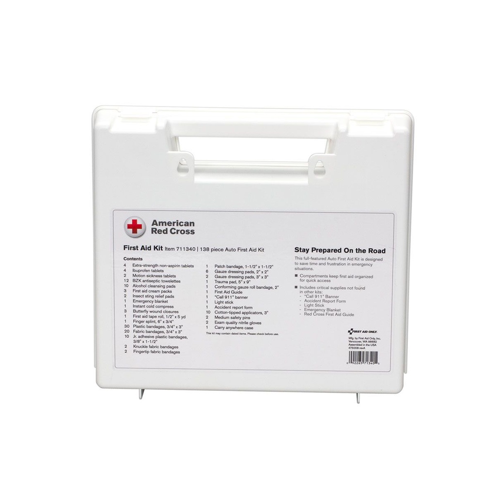 First Aid Only American Red Cross Deluxe Auto First Aid Kit