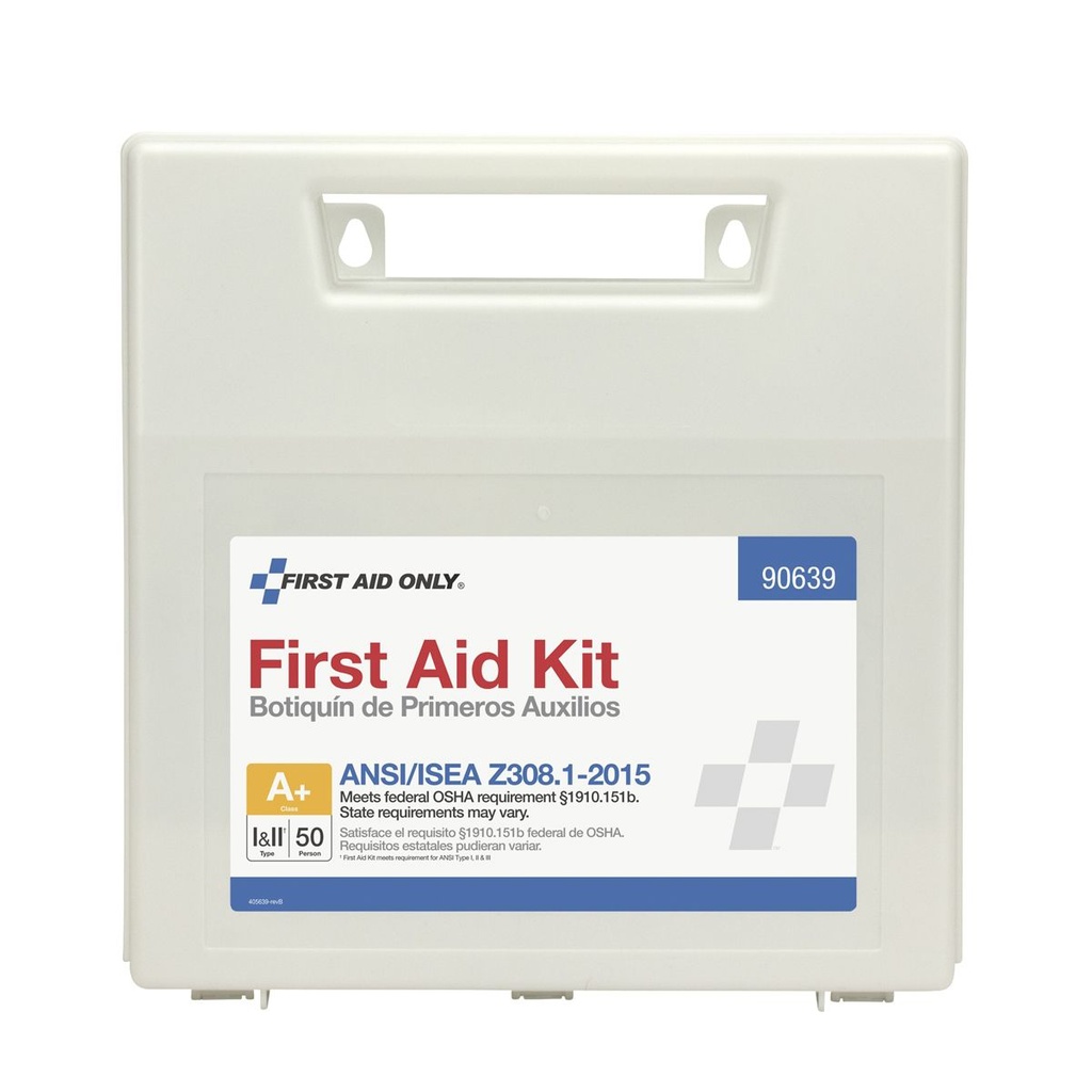 First Aid Only 50 Person Weatherproof ANSI Class A+ Bulk First Aid Kit with Plastic Case & Dividers