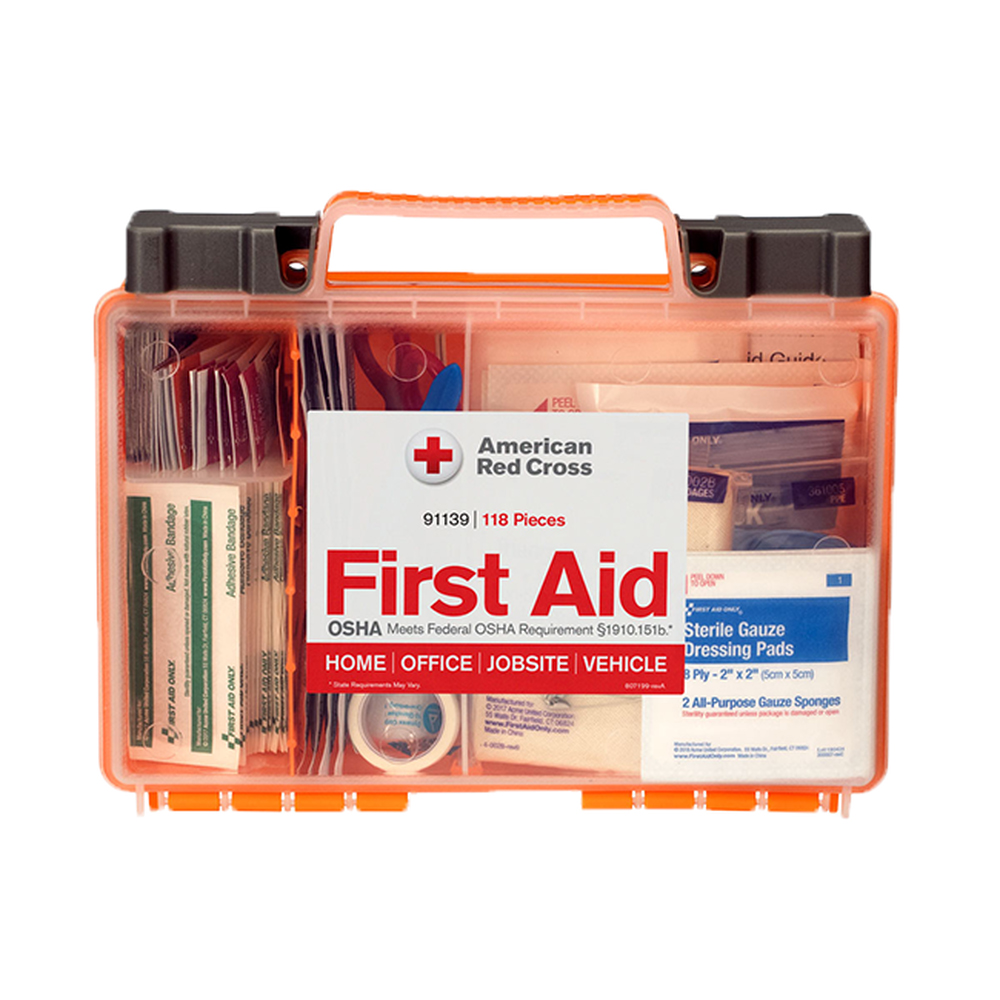 First Aid Only American Red Cross 25 Person Medium First Aid Kit with Clear Front Plastic Case