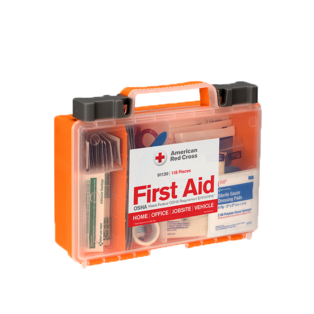 First Aid Only American Red Cross 25 Person Medium First Aid Kit with Clear Front Plastic Case