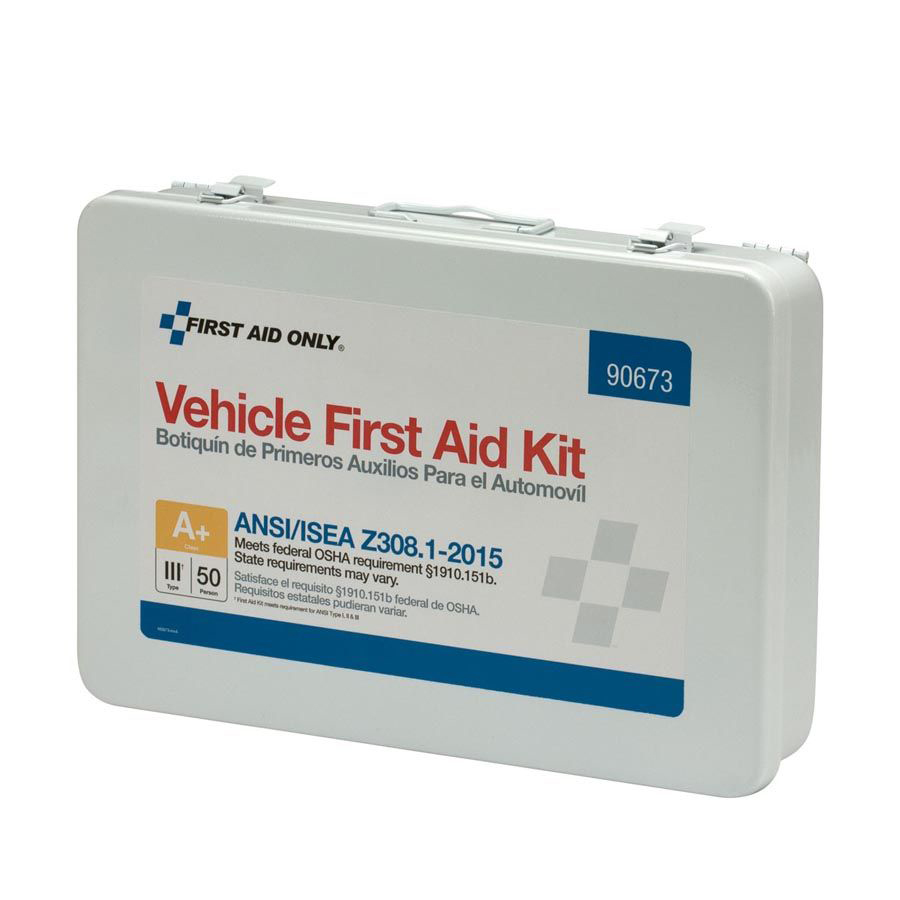First Aid Only 50 Person ANSI Class A+ Vehicle First Aid Kit with Metal Case