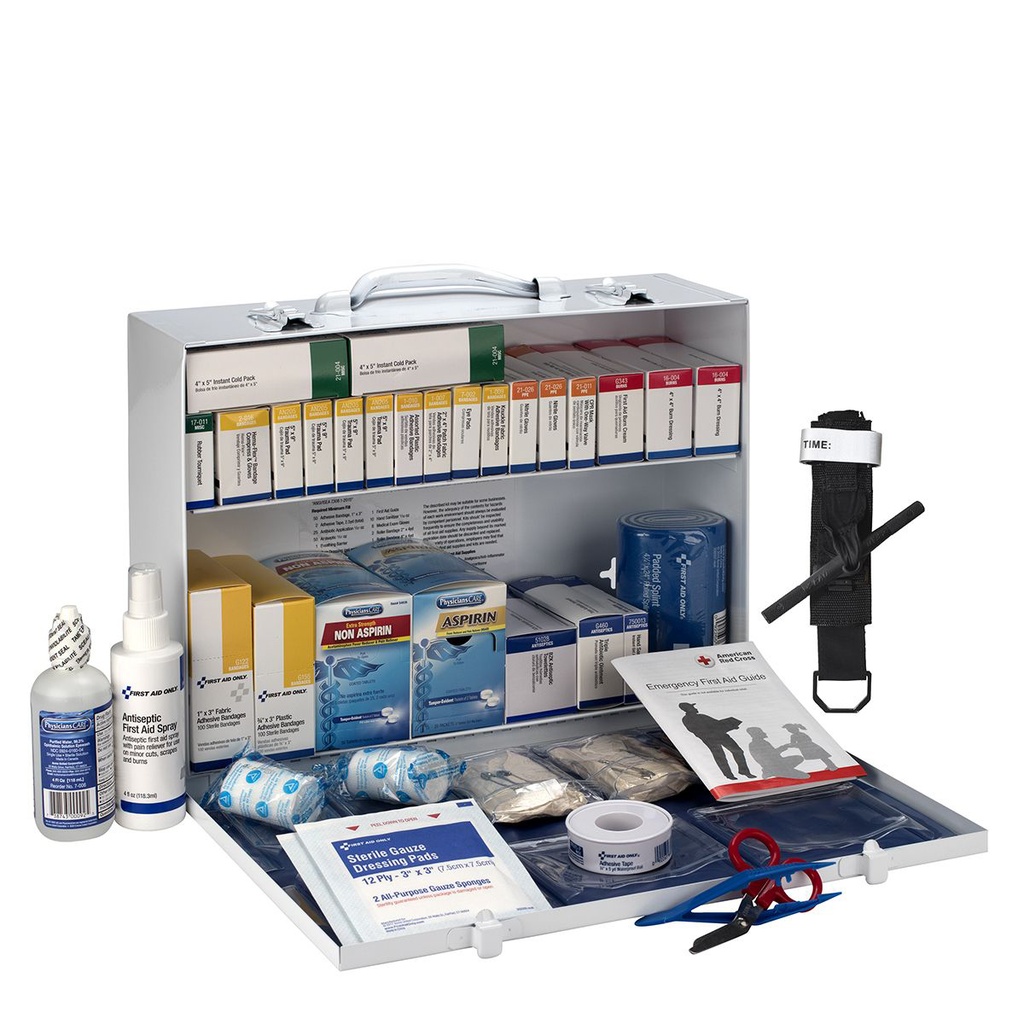 First Aid Only 75 Person ANSI B 2 Shelf First Aid Kit with Metal Cabinet