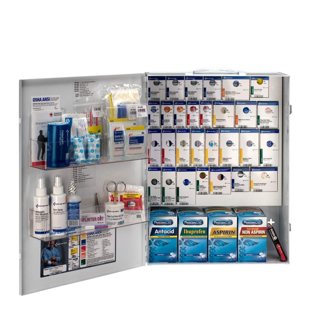 First Aid Only SmartCompliance 150 Person XL First Aid Kit with Medications & Metal Cabinet