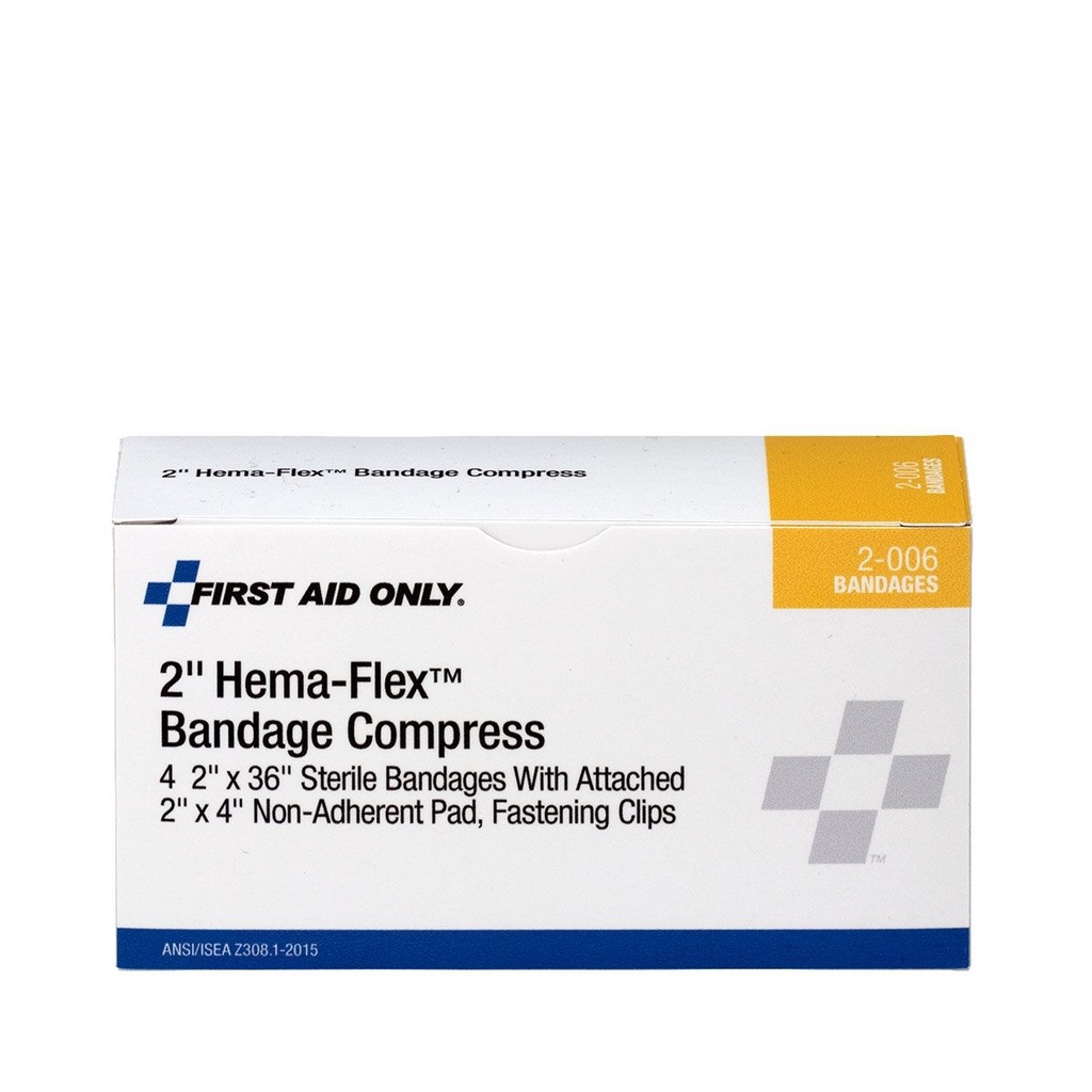 First Aid Only 36 inch x 2 inch Hema-Flex Bandage Compress, 4/Box