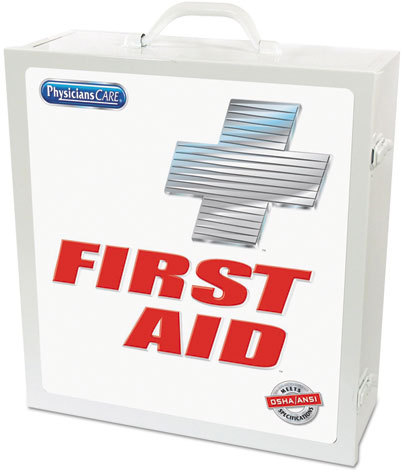 First Aid Only 100 Person 3 Shelf OSHA First Aid Station with Metal Case
