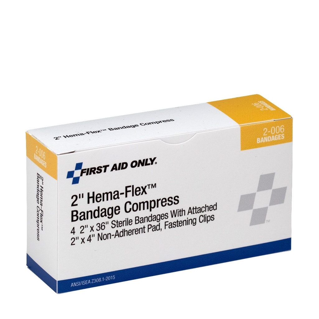 First Aid Only 36 inch x 2 inch Hema-Flex Bandage Compress, 4/Box
