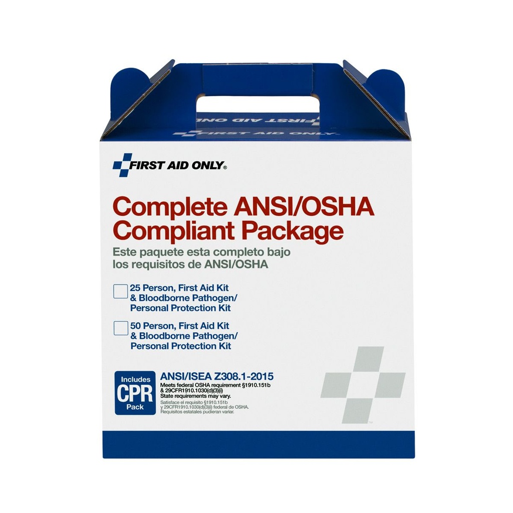 First Aid Only 50 Person ANSI/OSHA First Aid and BBP Pack Kit with Plastic Case