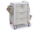 Capsa Avalo 24 inch PCS Punch Card Medication Cart with Core Removable Key Lock and White/Blush Salmon