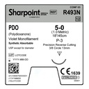 Surgical Specialties Sharpoint Plus 5-0 18 inch Polydioxanone Suture with Needle and Violet, 12 per Box