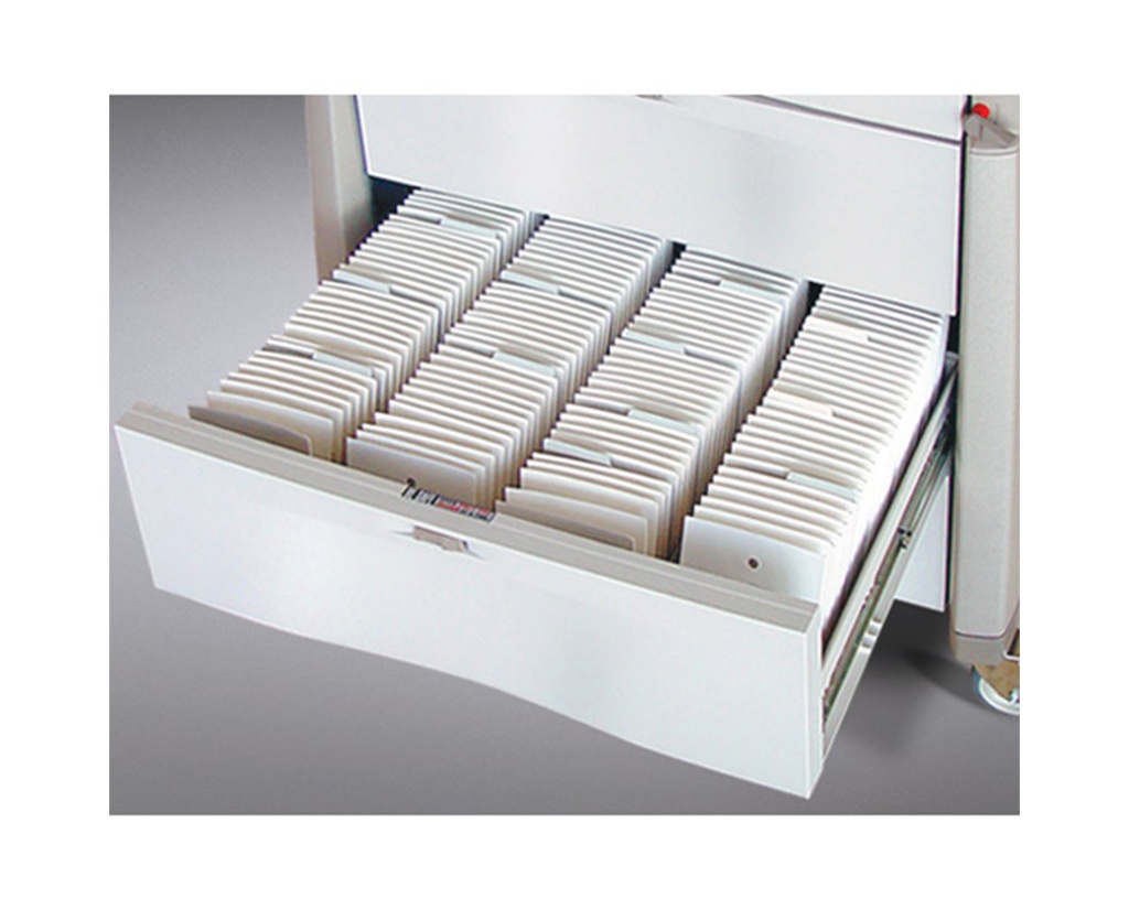 Capsa Avalo PCL Punch Card Medication Cart with Keyless Lock and White