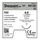 Surgical Specialties 4-0 19 mm Polydioxanone Suture with Needle and Violet, 12 per Box