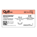Surgical Specialties Quill Monoderm 2-0 3.5 cm x 3.5 cm Polyglycolic Acid / PCL Absorbable Suture with Needle and Undyed, 12 per Box