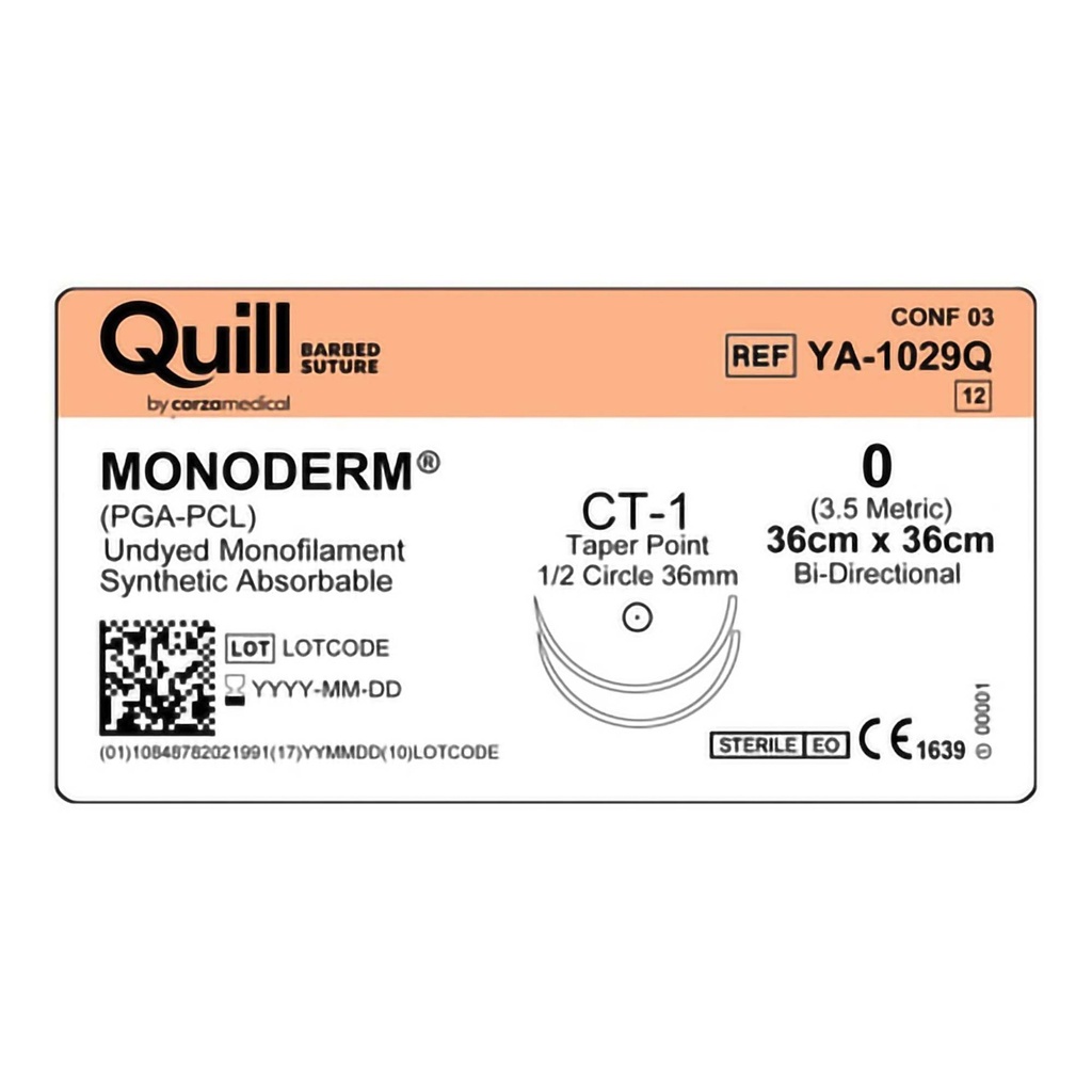 Surgical Specialties Quill Monoderm 36 mm Taper Point Polyglycolic Acid / PCL Absorbable Suture with Needle and Undyed, 12 per Box