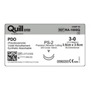 Surgical Specialties Quill 3-0 3.5 cm Polydioxanone Absorbable Suture with Needle and Violet, 12 per Box