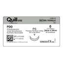 Surgical Specialties Quill 0 24 cm Polydioxanone Absorbable Suture with Needle and Violet, 12 per Box