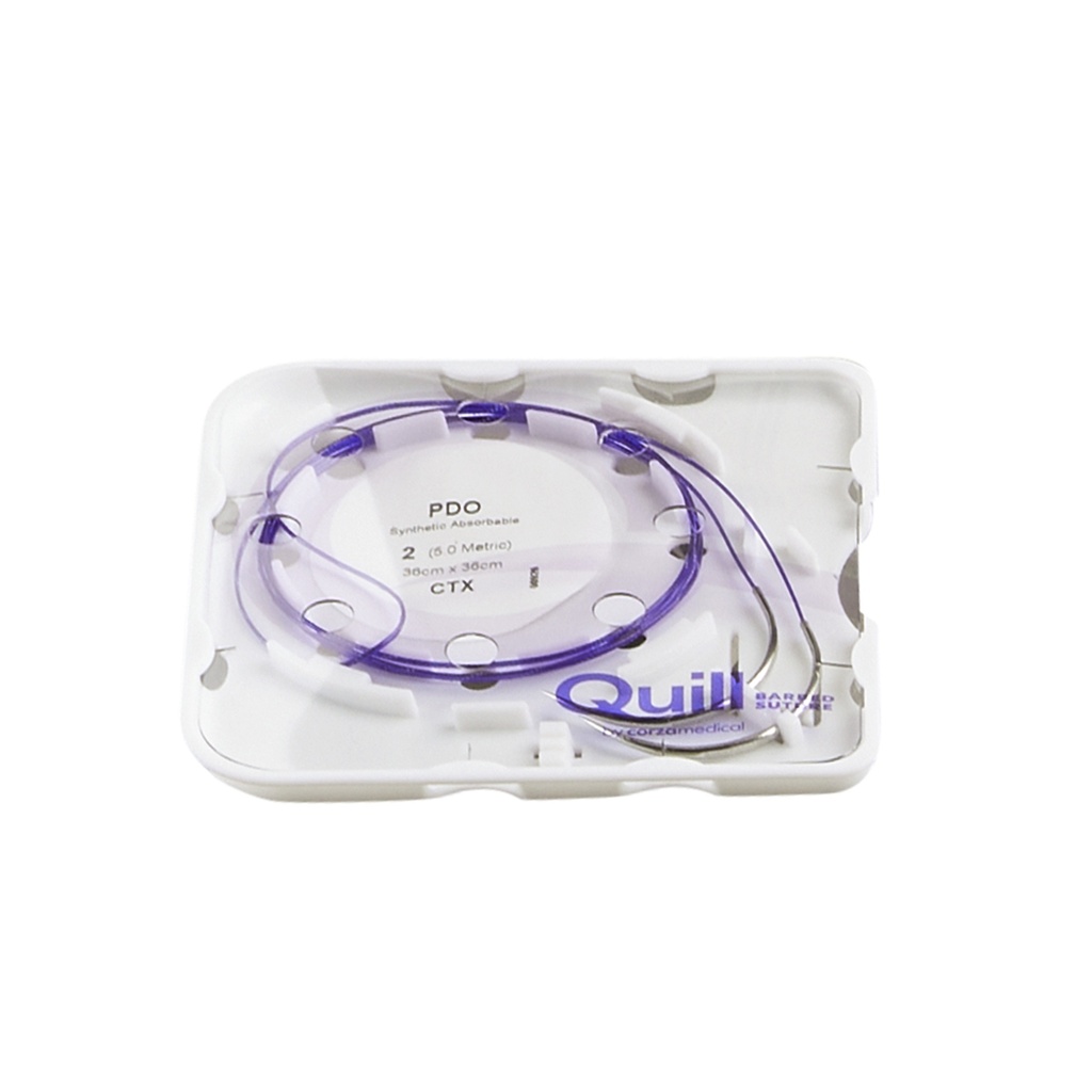 Surgical Specialties Quill 2 48 mm Polydioxanone Absorbable Suture with Needle and Violet, 12 per Box