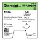 Surgical Specialties Sharpoint Plus 5-0 PC-3 Nylon Nonabsorbable Suture with Needle and Black, 12 per Box